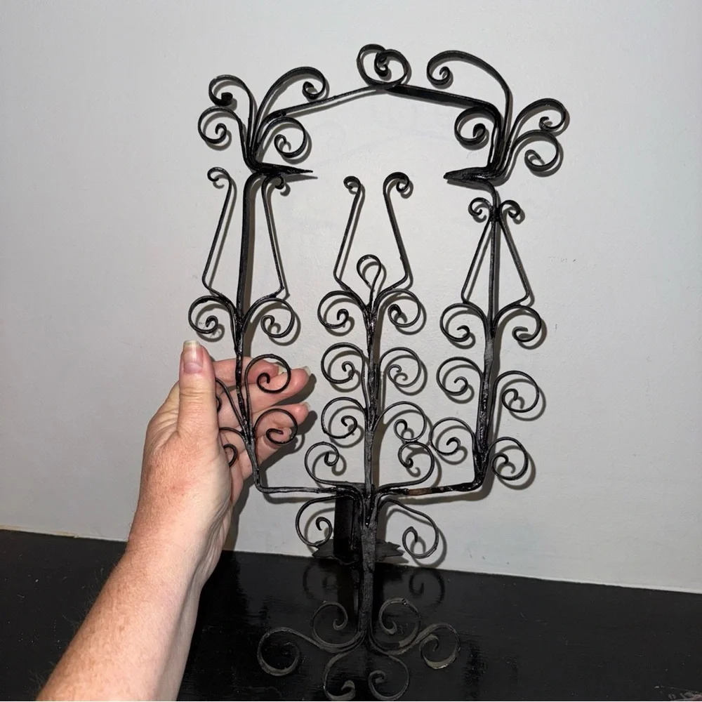 Vintage Black Wrought Iron Wall Sconce candle holder